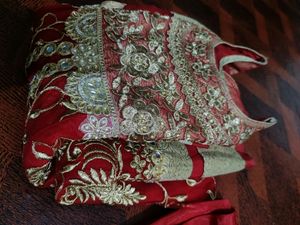 Very Beautiful Red Net Gown Heavy Embroidery