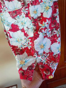 Red Floral Strechable Bodycon Dress