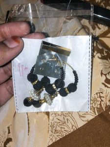 Stylish Black Beaded Earrings