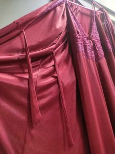 Red Satin Lace Lingerie Set