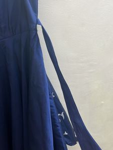 Blue Gown With Golden Handwork