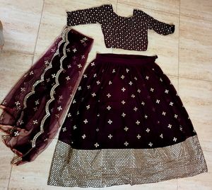 Purple Double Shaded Lehnga