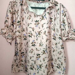 Lavender Floral Print Top