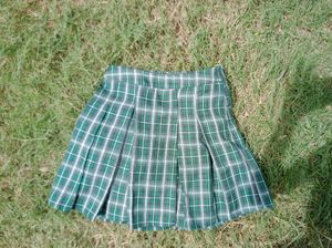 Korean Green Pleated Mini Skirt 🍥