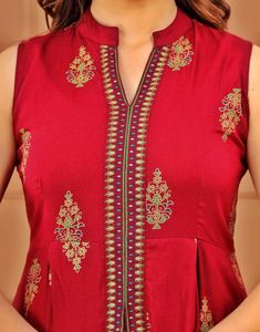 Woman Floral Print Cotton Rayon Front Style Kurta