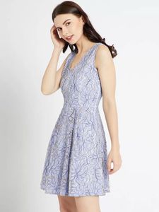 COVER STORY Women Green Self Design Lace Fit &amp; Fla