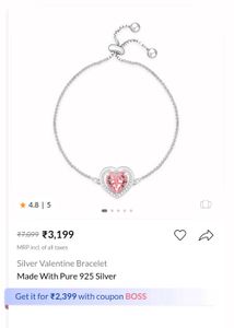 Giva Valentine Heart Bracelet wAdjustable Chain