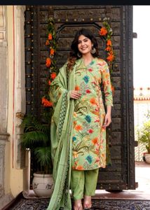 Pure Jaipuri Angrakha Style Suit Set
