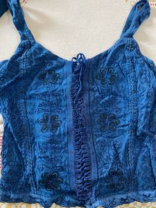 Blue corset and dhoti pants set