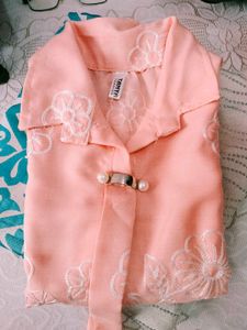 Embroidered Pink Top