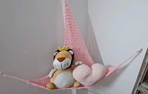Pink Crochet Handmade Toy Hammock