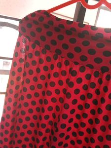 Red &amp; Black Polka Dot Wide Leg Pants