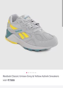 Reebok Classic Aztrek Grey &amp; Yellow Sneakers