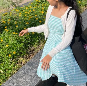 Blue Gingham Sundress (with Hair Bow)