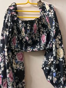 Floral Print Crop Top