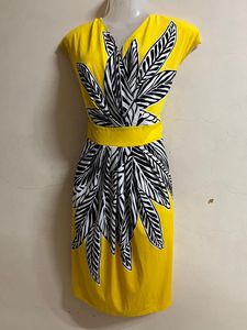 Korean Yellow Party Wear One Piece