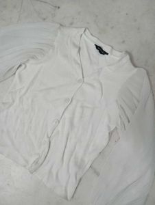 White Ribbed Cardigan