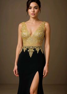 Elegant Black Slit Maxi Dress