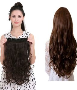 hair extentions with clipping dark brown