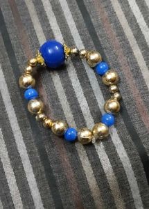 Beaded Bracelet Set - Blue &amp; Gold