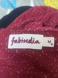 Indo-western Maroon Fabindia top