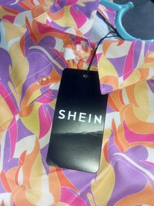 Shein Bishop sleeves abstract print relaxed Shirt