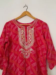 Pink Printed Kurta (Women&#39;s)