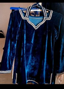 Casual Regular Sleeves Self Design Women Blue top