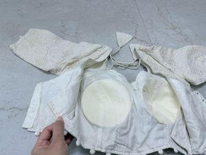 off white Sequins Work Stitched Blouse