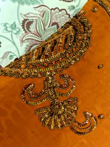 Embroidery Saree With Free Size Blouse 🥀