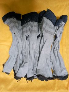 12 pcs Striped Grey Socks
