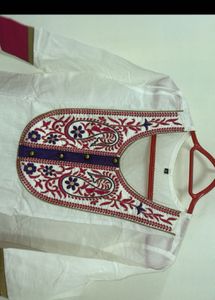 White embroidered kurti