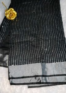 embroidered secquance work chanderi silk saree