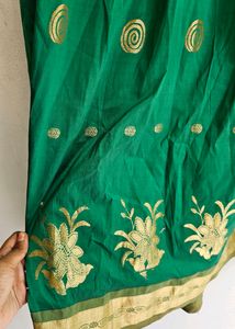 Ethnic Skirt &amp; Blouse Green | Pattupavada
