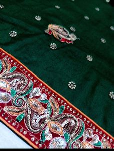 Heavy Embroidery luxury Saree😍🩵