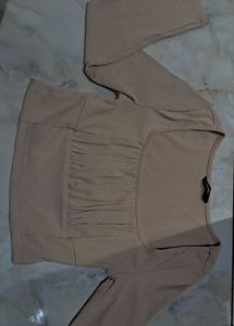 Ribbed 3/4 Sleeve Crop Top