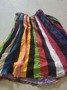 Colorful Striped Midi Skirt