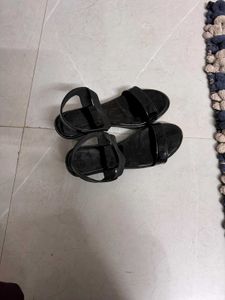 Black Patent Ankle Strap Sandals
