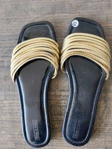 Stylish Black & Gold Slides