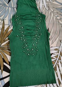 Pearl Work Winter Sweat High Neck Top