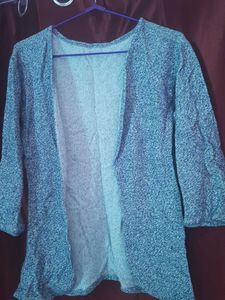 Blue Open Front Cardigan