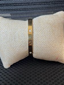 free size Gold-tone Bangle with Gemstones