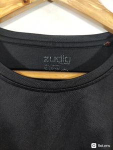 Zudio Black Round Neck Active Wear T-shirt (Women)