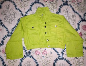 Lime Green Cropped Jacket and Skirt