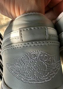 Nike Air JORDANS Grey With Blue Sole And 2 Laces