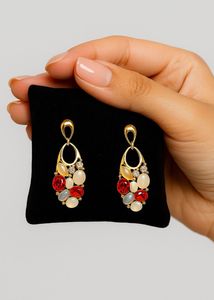 Vintage Gold Tone Gemstone Earrings