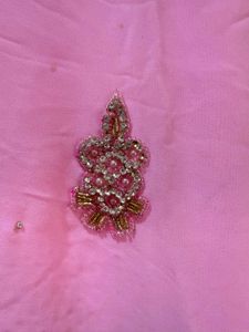 Baby Pink pearls &amp; diamond work Saree