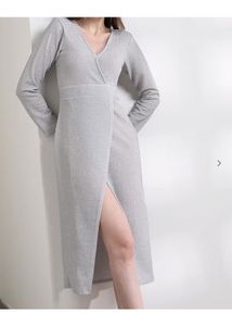 Silver Wrap Dress