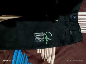 Black Casual Pants with Graphic