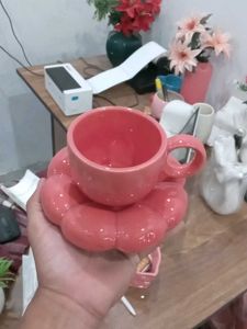 Unique Pink Tea Cup Saucer